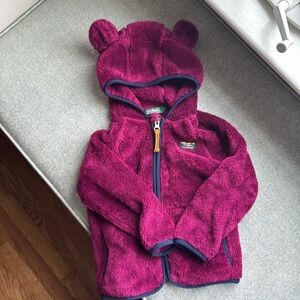 LL Bean Hi-Pile Toddler fleece jacket - Very Berry 3T